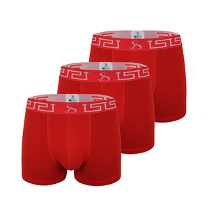 La migliore vendita di colore rosso traspirante in tinta unita da uomo Boxer biancheria intima di cotone Spandex per il commercio all'ingrosso - Product Image 2