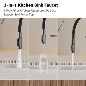 Grifos de <span class=keywords><strong>Cocina</strong></span> OEM Personalizables con Logotipo, <span class=keywords><strong>Grifo</strong></span> de Agua Potable 3 en 1 con Válvula de Cerámica para Agua Caliente/Fría, Torneiras De Cozinha - Product Image 3