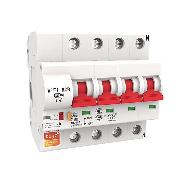 4P Tuya Smart MCB Switch WIFI Circuit Breaker for Industrial & Big Electrical Equipment PST-MCB-4P