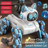 Mobil Robot Stunt 2.4G Remote Control Siap Pakai dengan Mata LED, Musik, Penggerak 8 Roda, Jangkauan 20M, untuk Penggunaan Dalam & Luar Ruangan