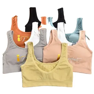 Girl development period seamless U-shaped beauty back sling letter vest nipple coverage non-flattering chest removable chest pad