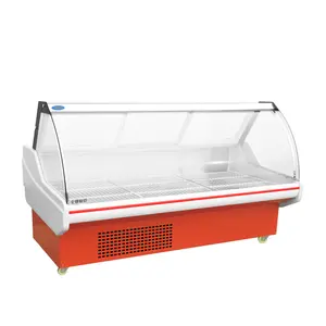 Balcão de serviço de superfície, equipamento de refrigeração comercial exibição deli para cozinhar alimentos salada carnes