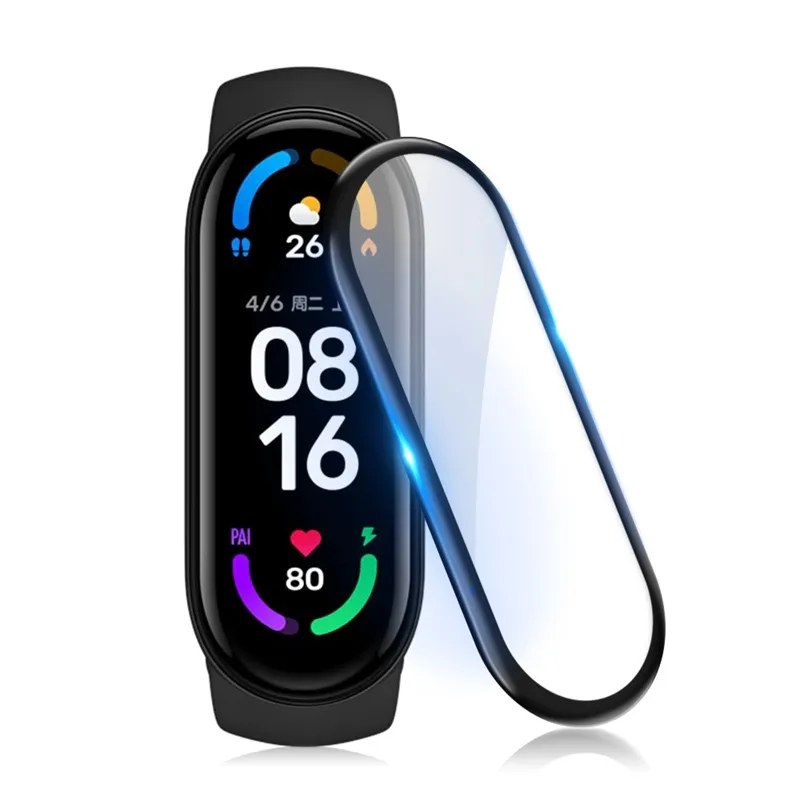 2022 New Arrival PMMA Film 3D Full Cover Curved Soft Glass Screen Protector Film For Xiaomi Mi Band 7 6 5 4 3