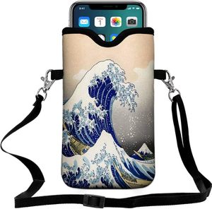 Neoprene Phone Sleeve Pouch Case <strong>Bag</strong> with Strap/Neck Lanyard for iPhone 16/15/14/13 Pro, 16/15 Plus Samsung S24, Google Pixel 9 - Product Image 2