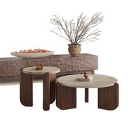 Table basse en bois massif et marbre, style minimaliste compact nordique, mobilier moderne pour la maison, convient aux petits salons et balcons