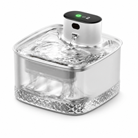 Fontaine à eau rechargeable pour animaux de compagnie 2L, distributeur d'eau sans fil pour chat, commande tactile, transparente, silencieuse