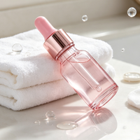 Flacons compte-gouttes roses de 10 ml, 30 ml, 50 ml, 100 ml, flacons de recharge en verre vides pour sérum cosmétique