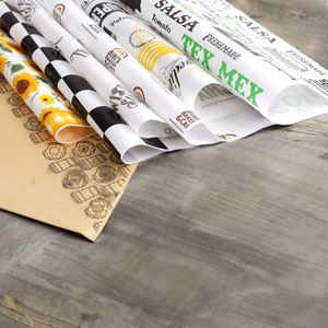 Papier d'emballage alimentaire personnalisé avec logo pour sandwich, burger, fête, papier de soie avec style de papier journal imperméable pour gâteau, pain, bonbons, biscuits, sushi - Product Image 4