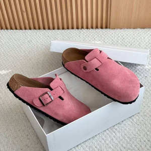 Birkenstocks <span class=keywords><strong>Chanclas</strong></span> para Hombre y <span class=keywords><strong>Mujer</strong></span> Birkenstocks Suela de Corcho Pantuflas de Tres Botonadura de Cuero Birkenstocks Doble Botonadura - Product Image 4