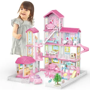 Huiye 2024 poupées pour enfants jouets maison maison de poupée casa de munecas grande maison de poupée meubles jouets maison poupée jouets éducatifs