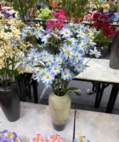 Hochwertige Handgefertigte EVA Künstliche Weiche Weiße Orchidee Yucca Gloriosa Blumenstrauß für Hochzeit Valentinstag Vasen-Dekoration