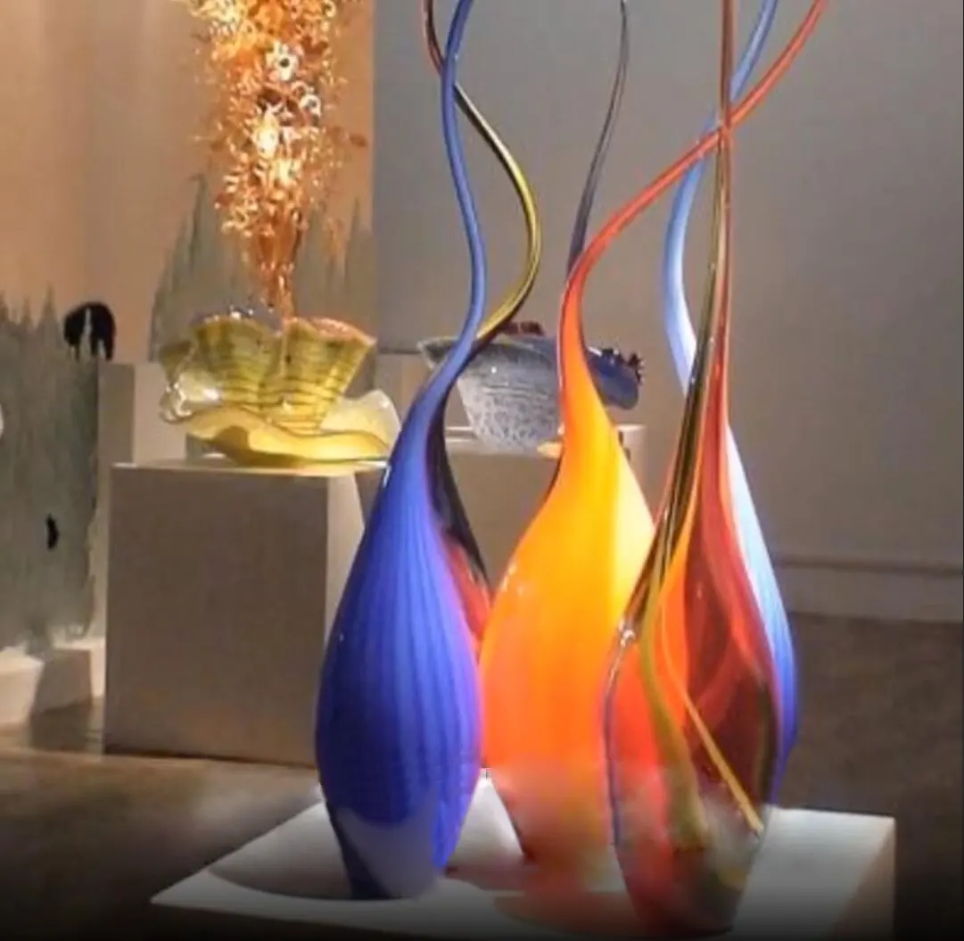 Escultura de cristal de Murano para decoración artística, artesanías de vidrio soplado a mano coloridas, para decoración del hogar