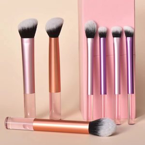 Nouvelle mode 7 pièces ensemble de pinceaux cosmétiques pinceaux éblouis de luxe rose doré véritable technique pinceaux de maquillage - Product Image 3