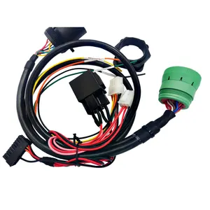 Grün Typ 2 J1939 9-poliges Splitter-Y-Kabel ELD-Kabel mit Gummi halterungen und Relais Für Hochleistungs-Flotten kabel