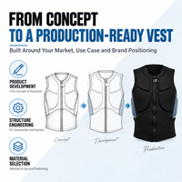 Gilet de protection en néoprène personnalisé pour adulte, avec fermeture éclair frontale et mousse segmentée, pour le wakeboard et les sports nautiques, OEM ODM