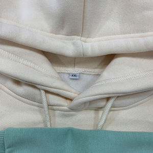 Sudadera con capucha clásica con cordón y hombros caídos para hombre, parches bordados personalizados de algodón y poliéster de Color sólido, impresión al por mayor - Product Image 5