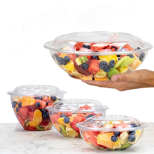 Bán Buôn Dùng Một Lần 18 24 32 40 48 64 Oz Pet Cổ Điển Nhựa Bát <span class=keywords><strong>Salad</strong></span> Thân Thiện Với Môi Đi-Đi Container Thực Phẩm Kín Nắp Đậy - Product Image 6