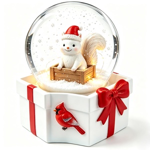 Bola de Nieve Navideña Coleccionable Personalizada, Decoración para el Hogar, Regalo, Figura de Ardilla de Resina, Globo de Nieve, Bola de Agua Navideña para Escritorio, Recuerdo, Regalo - Product Image 1