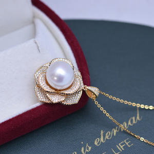 Collier pendentif en argent S925 avec perle ronde blanche de 12-13 mm Wenchi Zhuji Danshui, forte luminosité, faibles défauts, vente en gros, bijoux Xiang - Product Image 3