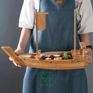 Bambù naturale grande Sushi Boat ristorante grado di servire vassoio decorazione cucina antipasti Sushi - Product Image 1