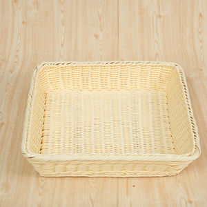 Cesta de bambú tejida a mano, imitación ratán, rectangular, apilable, para uso en la cocina, tamaño M - Product Image 3