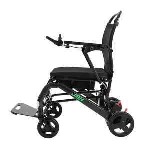 Cadeira de rodas elétrica pequena leve de fibra de carbono para deficientes físicos com joystick