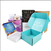 Boîtes d'emballage personnalisées en papier kraft de haute qualité, colorées, avec gaufrage à l'encre blanche, en matériaux recyclés, style INS