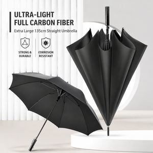 135cm Diameter Automatic Open Parapluie Carbon Fiber Frame Lightweight <b>Windproof</b> 60mph Large Custom Golf <b>Umbrella</b> With Logo - Product Image 1