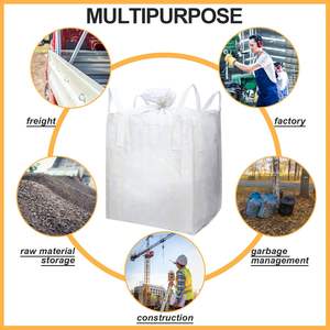 Bolsas a granel FIBC de PP de 1 tonelada, de polipropileno tejido, de alta resistencia, con fondo plano, cierre tipo Duffle, doble correa de estivado, capacidad personalizable - Product Image 5