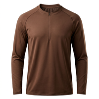 Ensemble de survêtement 2 pièces pour homme 2027 – Col montant demi-zip à manches longues, séchage rapide – Personnalisable OEM/ODM – Idéal pour la gym et la course à pied