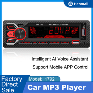 Henmall Audio Mobil <span class=keywords><strong>Single</strong></span> Din BT Penerima Stereo Mobil AM <span class=keywords><strong>FM</strong></span> RDS Radio MP3 Player USB SD AUX Port App Kontrol Pemutar Musik Mobil - Product Image 2