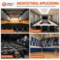 Panel Dinding Akustik Dekoratif Kain WINEGO, Papan Peredam Suara Interior Berbahan Kain, Panel Insulasi Suara Berlapis Kain