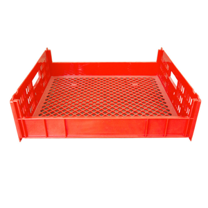 Caja móvil apilable de plástico HDPE de calidad alimentaria, caja de almacenamiento plegable con estilo de malla para pan, caja de transporte pequeña y usada - Product Image 1