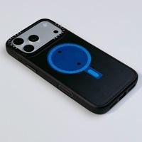 Étui de téléphone portable A9 rouge foncé et noir contrastant pour 17 Pro, motif animal, avec anneau magnétique en cuir et plastique, bouton IA