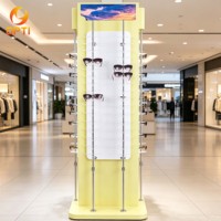 Custom Freestanding Sunglasses Display Rack Floor-Standing Eyewear Display Stand for Optical Store Use