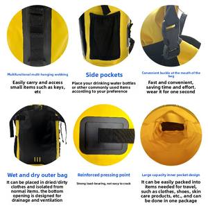 Outdoor Sports Storage <b>Roll</b> <b>Top</b> <b>Backpack</b> Dry Sack Double Shoulder Straps Large Capacity PVC Dry Bag Waterproof Bag for Swimming - Product Image 4