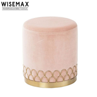 WISEMAX — canapé rond moderne en velours rouge, meuble de salon, avec tabouret, chaussures de maquillage, moderne, 3 pièces