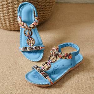 Women Minimalist Open Toe <b>Flat</b> <b>Sandals</b> 2026 Autumn Winter Bohemian Style Low Cut Lightweight Daily Beach Footwear - Product Image 4