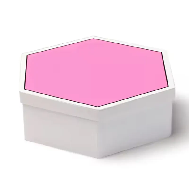 Custom Logo Print Eco Friendly Large Premium Pink Hexagon Carton Cardboard Paper Box Hexagon Gift Packaging Box