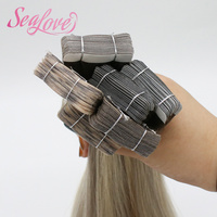Extensions de cheveux humains à bandes adhésives, couleurs mélangées, cuticules alignées, OEM ODM, lisses et soyeuses, vente en gros