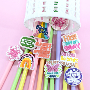 Bolígrafos de pvc de <span class=keywords><strong>lilo</strong></span> y stitch para niños, adornos de lápices de dibujos animados - Product Image 1