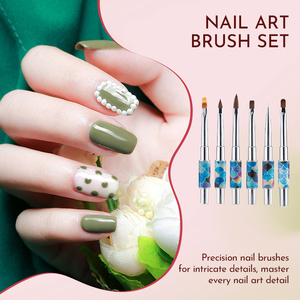 Kit de 7 pinceaux à ongles personnalisés à double tête effet écailles de sirène, en nylon, ovales, avec manche métallique pour manucure - Product Image 6