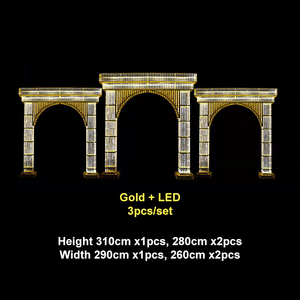 Nuevo Diseño de Arco de Boda en Acrílico y Plástico Color Oro Mate y Plata Pulida para Decoración de Escenarios de Boda - Product Image 5