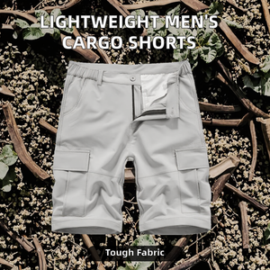 Shorts Cargo d'été légers pour hommes, coupe droite, en coton et polyester, taille mi-haute, tissés avec poches, design personnalisé, vente en gros - Product Image 3