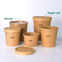 Bol Déjeuner en Papier à Impression Personnalisée, Bols à Soupe Jetables 24oz, Bols à Salade en Papier Kraft Alimentaire avec Couvercle