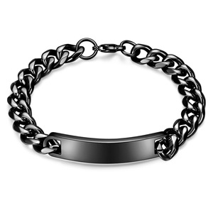 Pulsera de Cadena Cubana de Acero Inoxidable de 11 mm, Joyería para Hombre, Regalo, Grabado de Logotipo Personalizable, Color Negro, Dorado y Plateado - Product Image 3