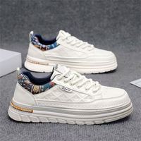 Chaussures Décontractées Polyvalentes pour Hommes, Modèle Original Rehaussant, Meilleure Vente Printemps, Idéales pour le Skateboard et le Sport, Blanches Tendance, Vente en Gros