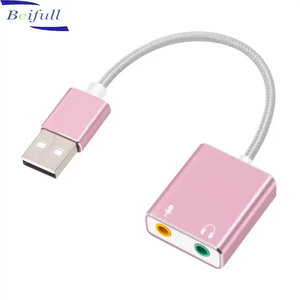 Adaptador de audio USB <span class=keywords><strong>Tarjeta</strong></span> de sonido estéreo externa con conector de micrófono y auriculares de 3,5mm para Windows Mac Linux - Product Image 4