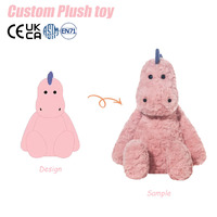 Jouet dinosaure rose en peluche douce conforme aux normes CPC et ASTM, service OEM/ODM personnalisé, dinosaure en peluche doux pour les enfants, respectueux de la peau