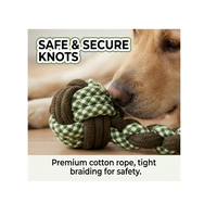 Jouet à mâcher en corde pour chiens, en coton et polyester épaissis, de luxe, fait main, pour usage intérieur et extérieur, taille S